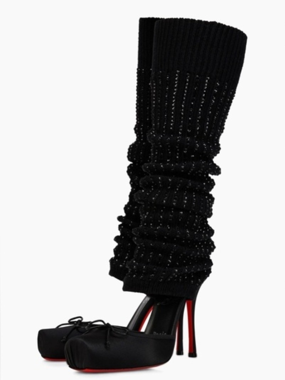ISO! Christian Louboutin Black Studded Knit Leg Warmers Cassia